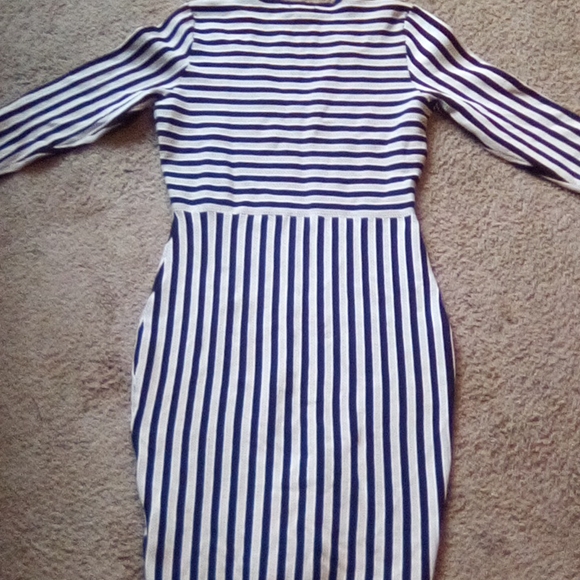 H & M Women Strips V Neck Formal Office Church Work party Boho Dance Dress - Picture 11 of 11